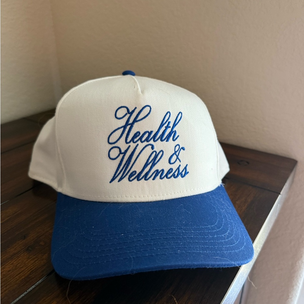 Health & Wellness Blue and White SnapBack trucker hat